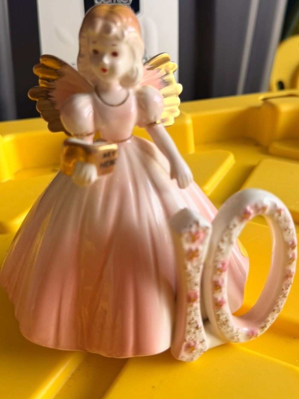 Vintage Porcelain Birthday Angel Age 10